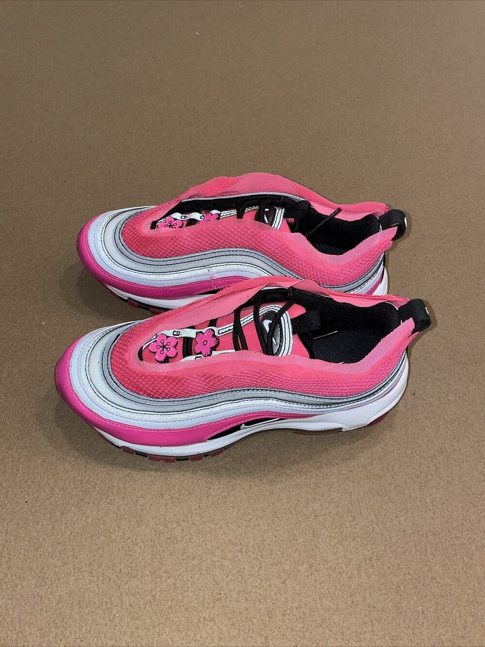Nike women's size 6 Air Max 97 Sakura Pack - Pink with flower charms new